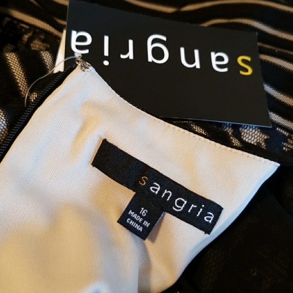 Black Lace Nude Illusion Midi Dress 16 NWT - Picture 6 of 7